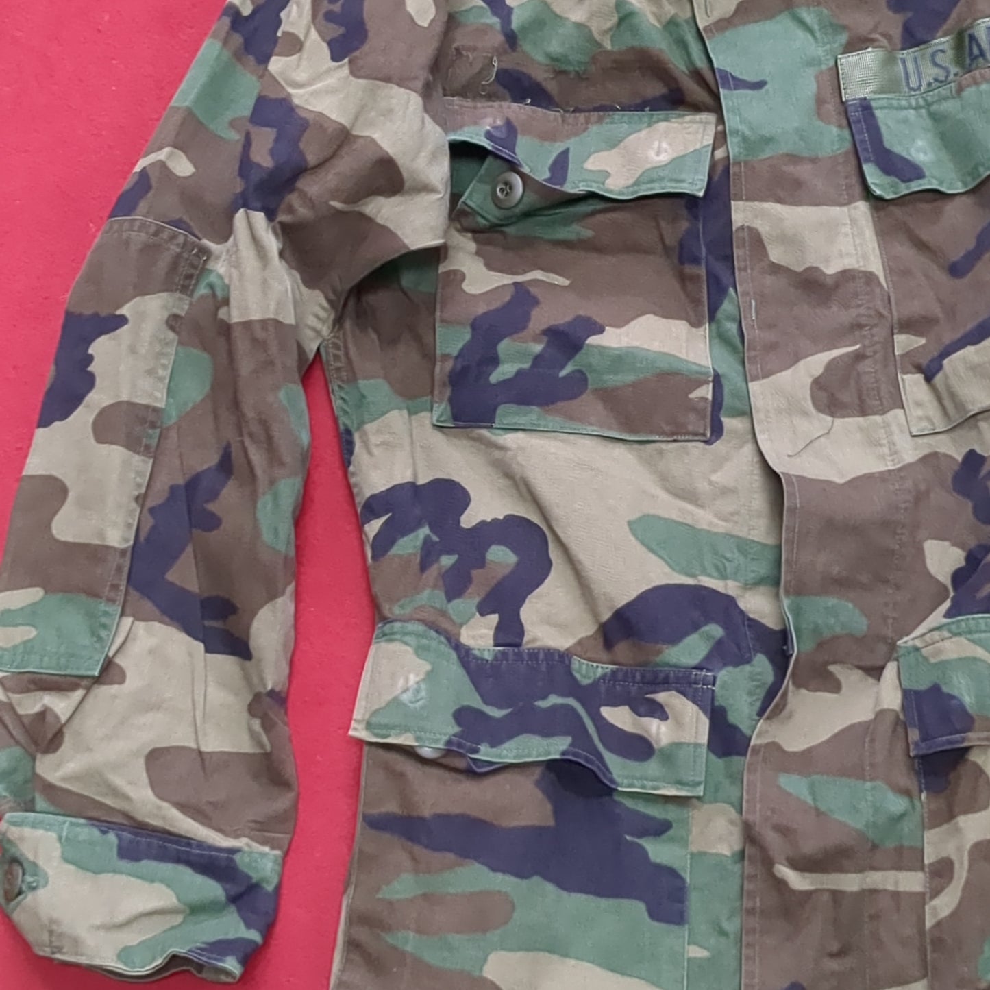 US Army Small Long BDU Woodland Camo Top Jacket Uniform (aa05-3)
