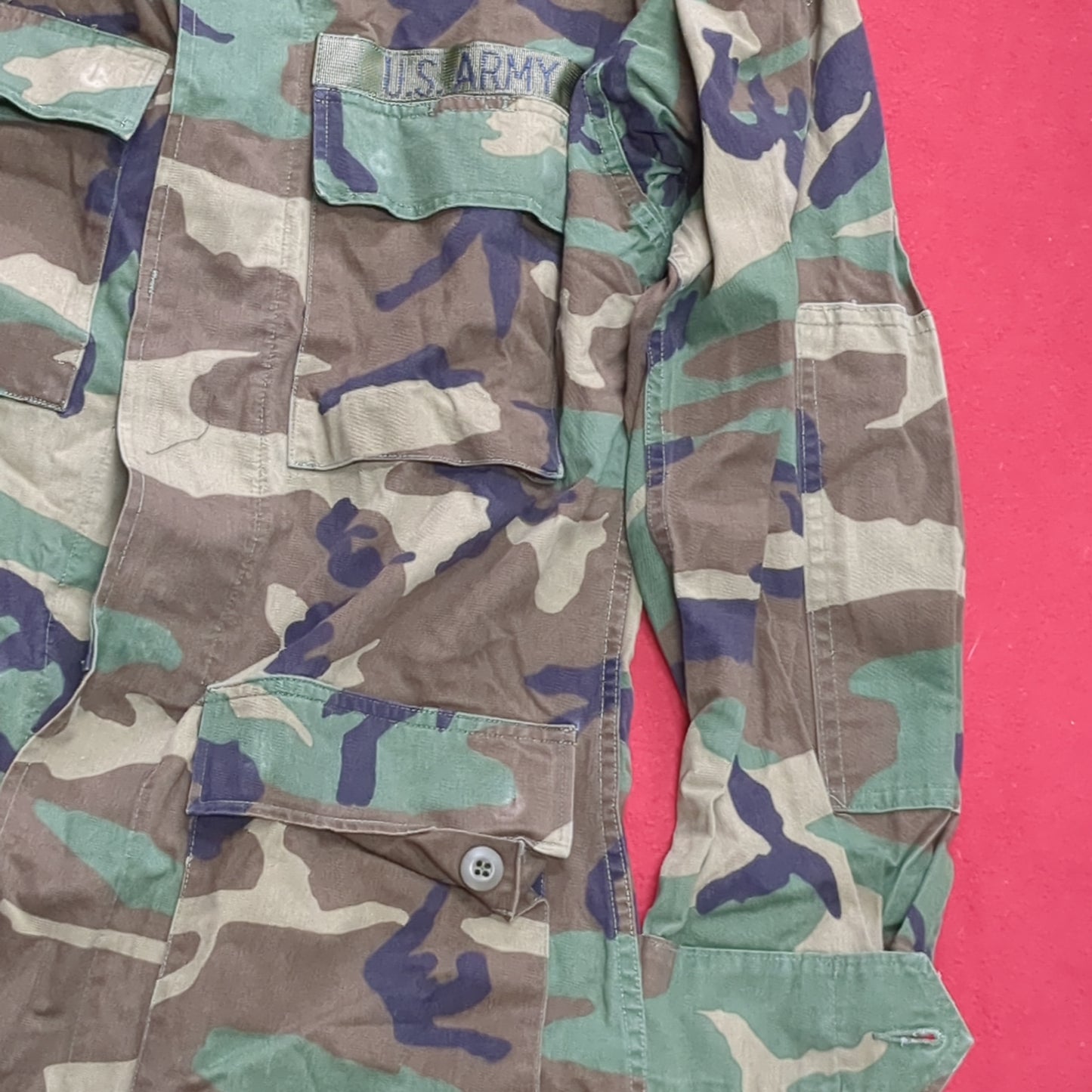 US Army Small Long BDU Woodland Camo Top Jacket Uniform (aa05-3)