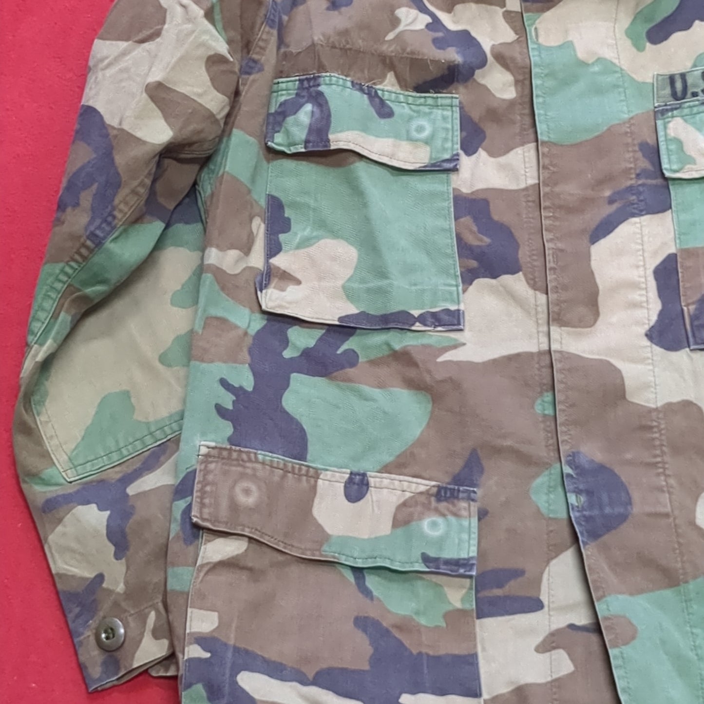 US Army Small Regular BDU Woodland Camo Top Jacket Uniform (aa05-8)