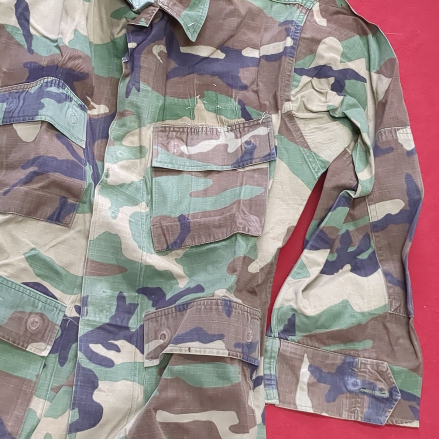 US Army Small X-Short BDU Woodland Camo Top Jacket Uniform (aa05-15)