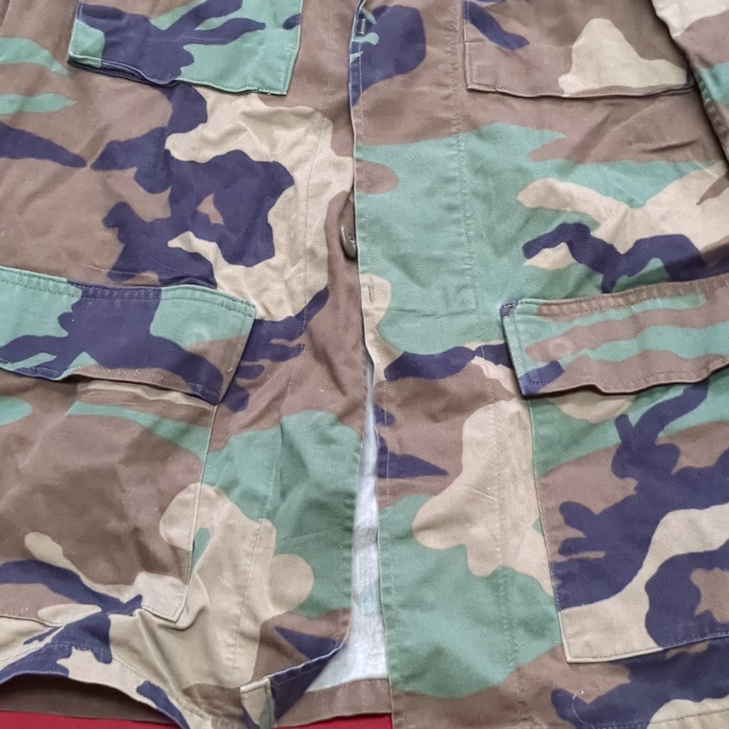 US Army Small Long BDU Woodland Camo Top Jacket Uniform (aa05-7)