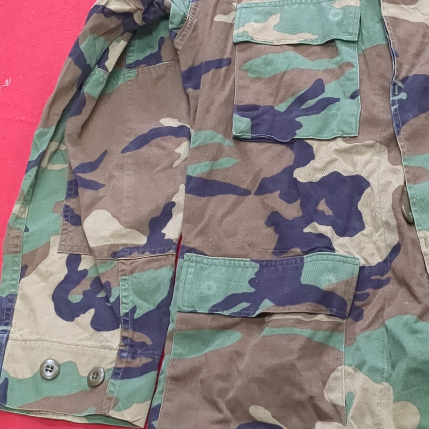 US Army Small Long BDU Woodland Camo Top Jacket Uniform (aa05-7)
