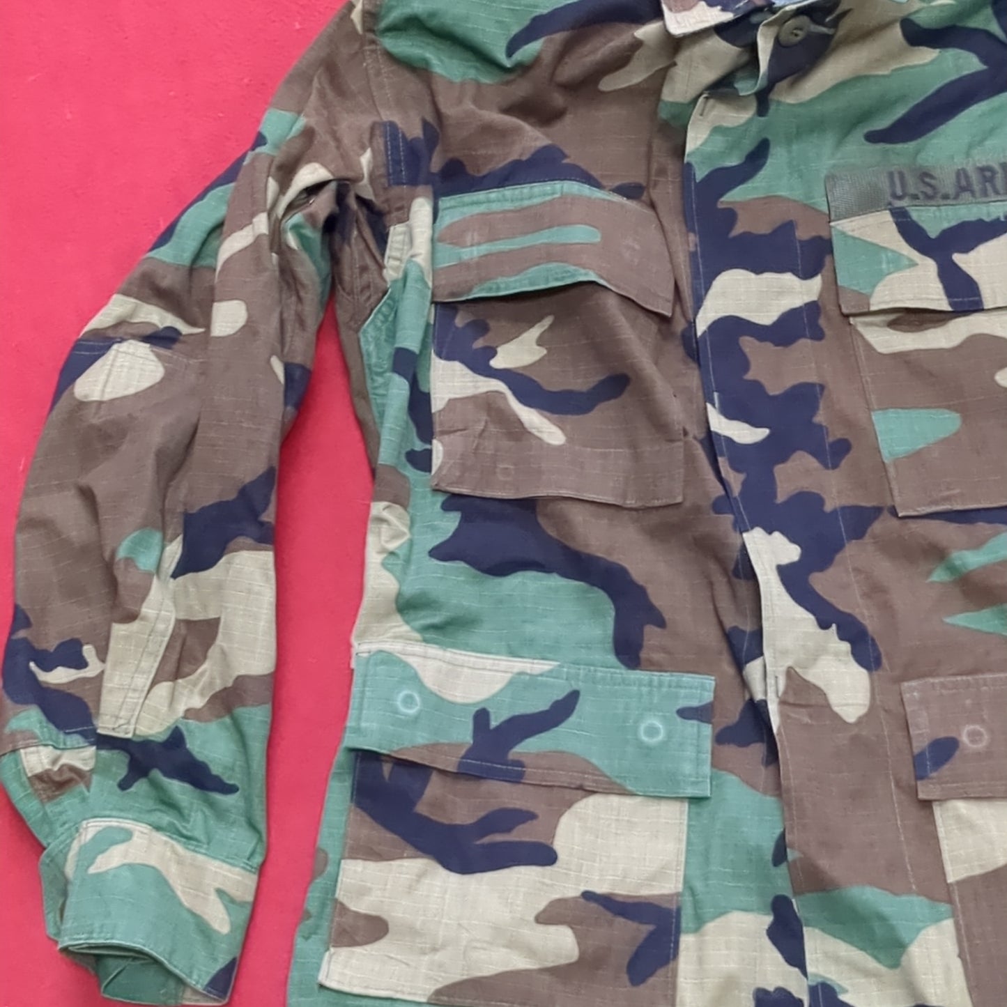 US Army Small Short BDU Woodland Camo Top Jacket Uniform (aa04-6)
