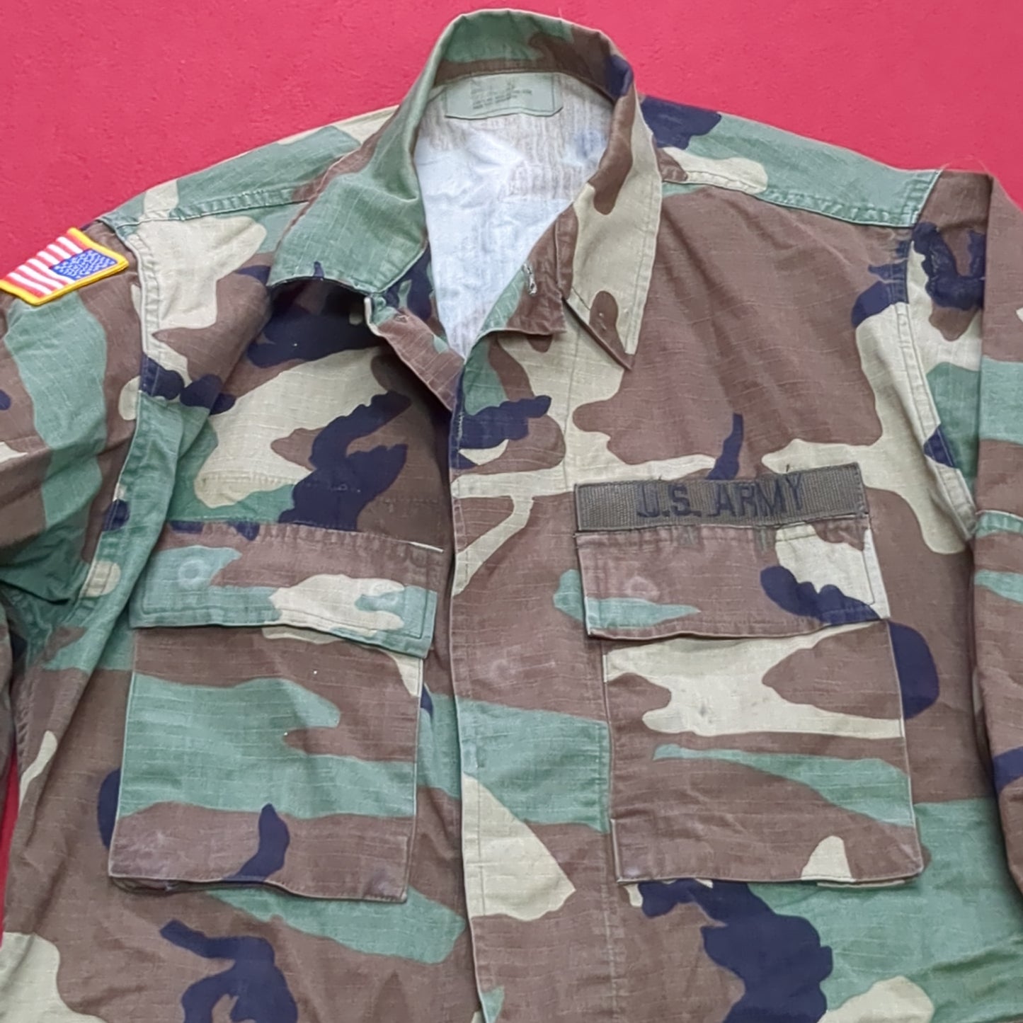 US Army Small Short BDU Woodland Camo Top Jacket Uniform (aa04-15)