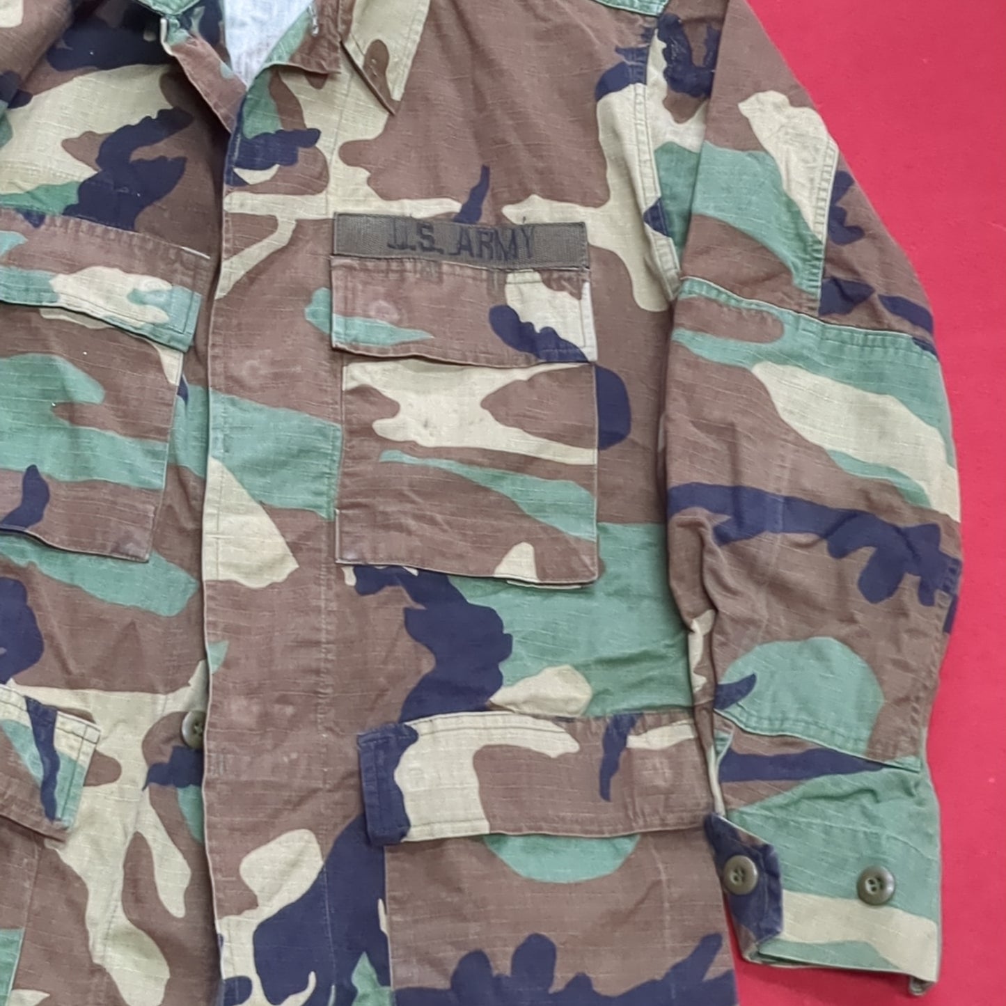 US Army Small Short BDU Woodland Camo Top Jacket Uniform (aa04-15)