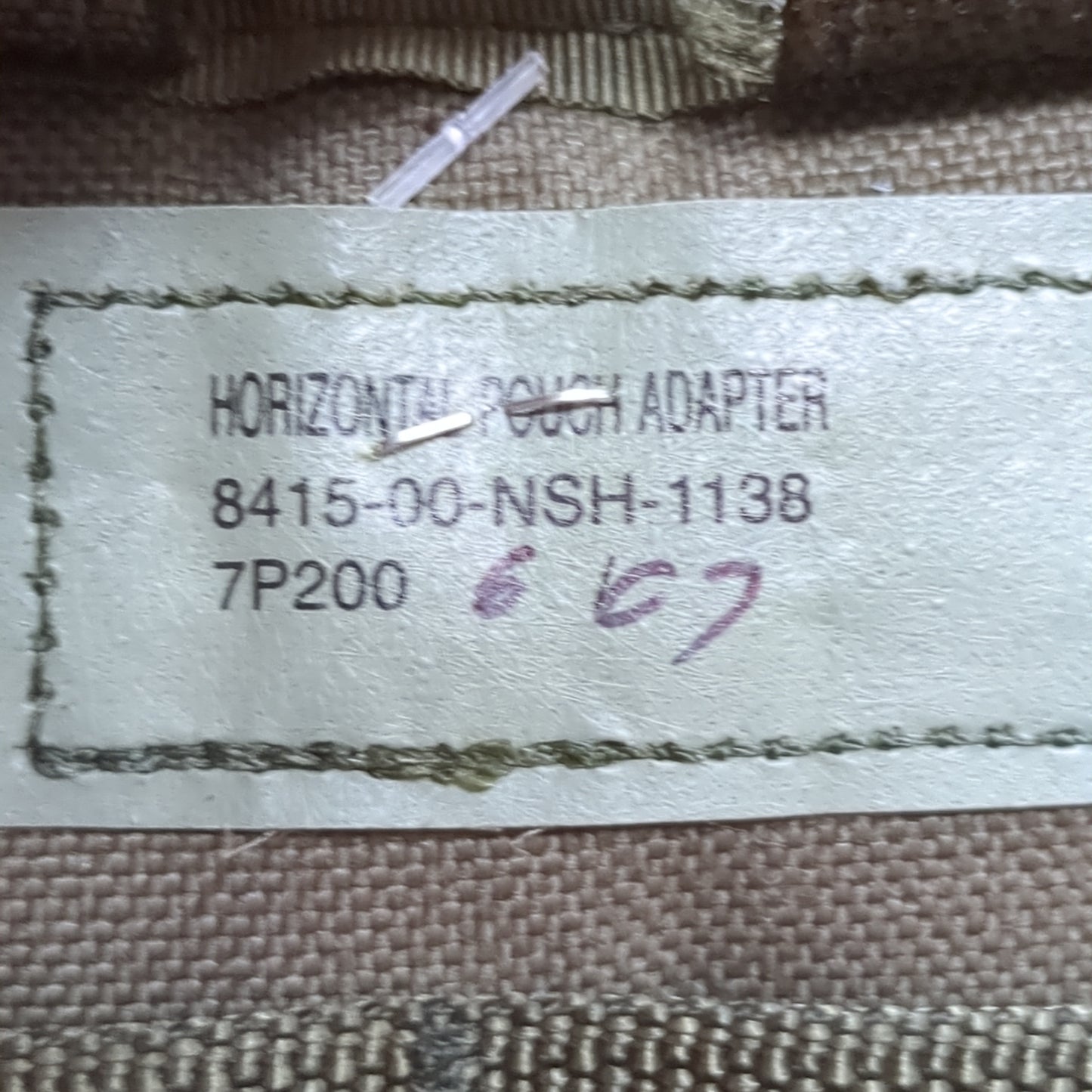 USED OD Green Molle Horizontal Pouch Adapter (aa04-28)