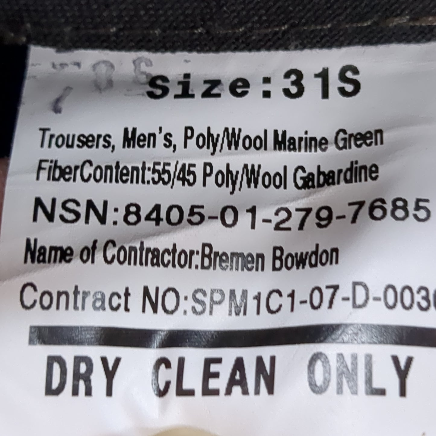 BRENNEN BOWDON 31 Short Trousers Men's Poly Wool Marine Green (aa07-g112)