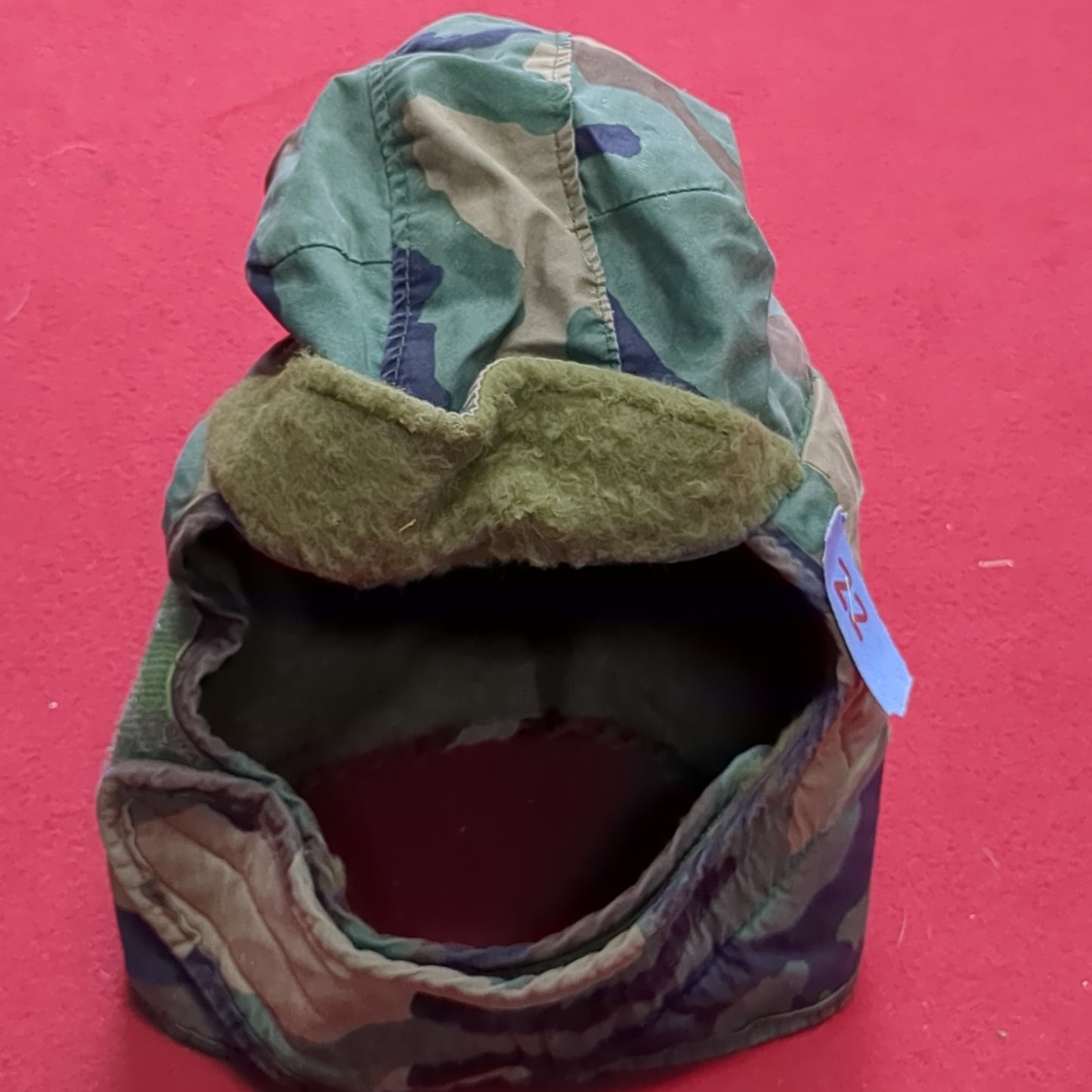 VINTAGE US Army 7 Cold Weather Liner Pile Cap BDU Woodland Camo (11s (ab10-22)