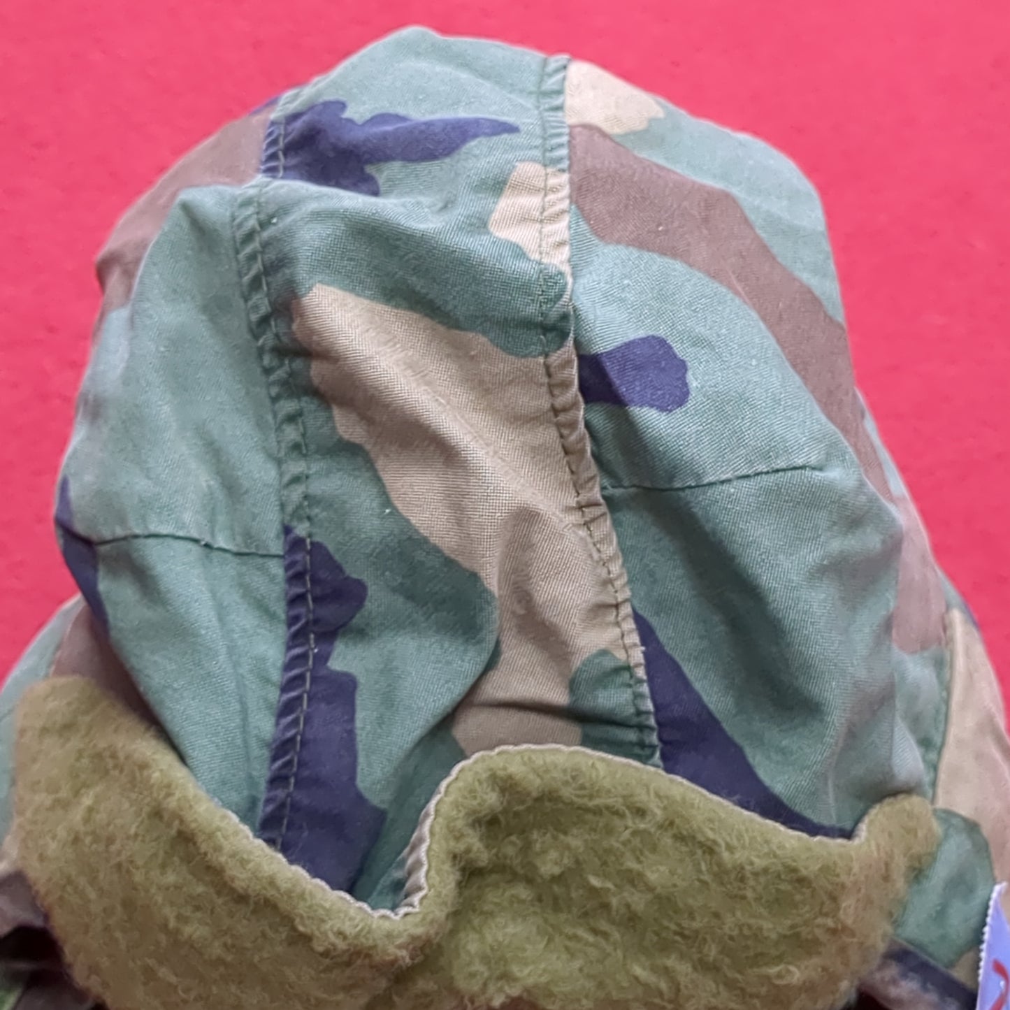 VINTAGE US Army 7 Cold Weather Liner Pile Cap BDU Woodland Camo (11s (ab10-22)