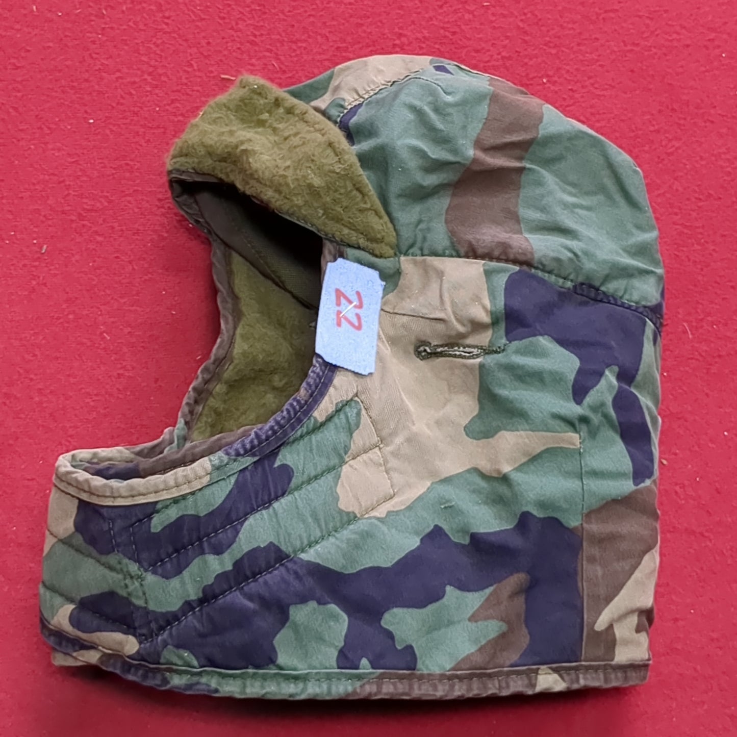VINTAGE US Army 7 Cold Weather Liner Pile Cap BDU Woodland Camo (11s (ab10-22)