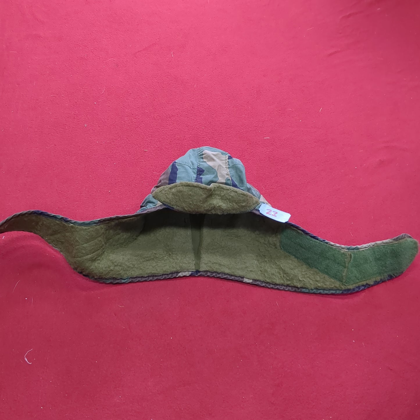 VINTAGE US Army 7 Cold Weather Liner Pile Cap BDU Woodland Camo (11s (ab10-22)