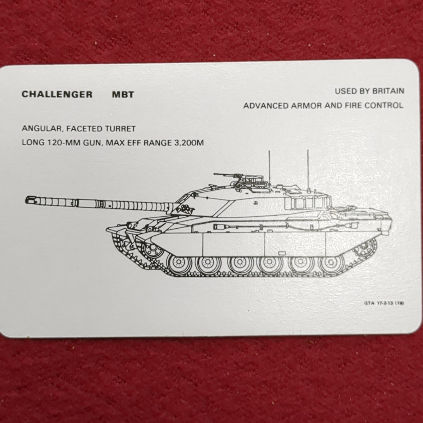 May 1987 Armored Vehicle Recognition Playing Cards (11S (ab10-V)