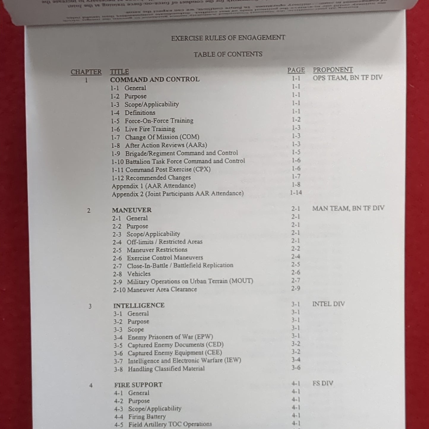 BOOK: 2000 Exercise Rules of Engagement EXROE Special Forces Ranger Airborne (10s (ab09-MAY138)