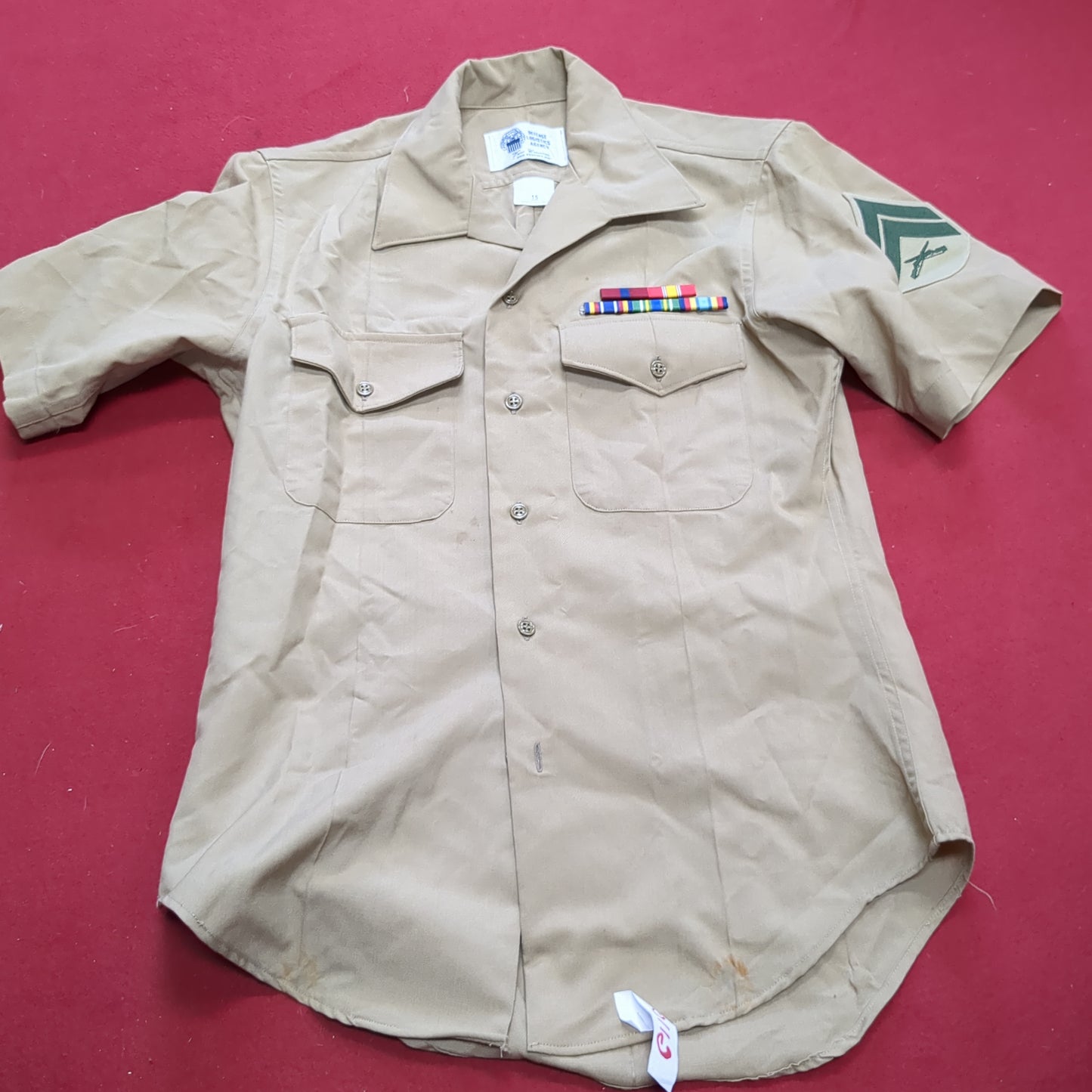 DLA 15 Men's Short Sleeve Poly Wool Khaki M-1 Shirt Marine (10s (ab09-g110)