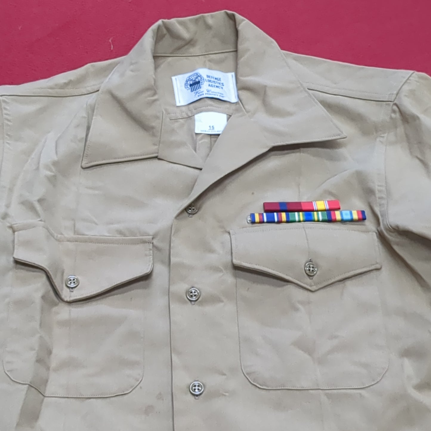 DLA 15 Men's Short Sleeve Poly Wool Khaki M-1 Shirt Marine (10s (ab09-g110)