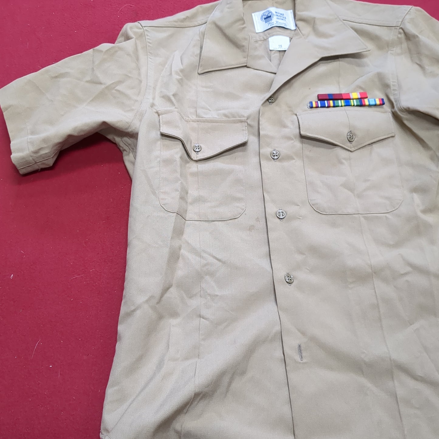 DLA 15 Men's Short Sleeve Poly Wool Khaki M-1 Shirt Marine (10s (ab09-g110)