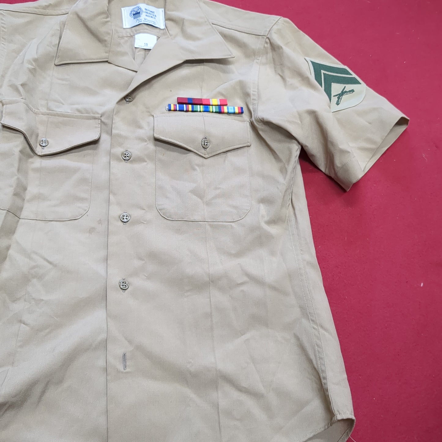 DLA 15 Men's Short Sleeve Poly Wool Khaki M-1 Shirt Marine (10s (ab09-g110)