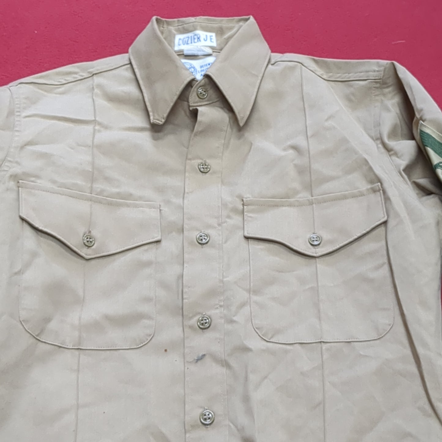 DLA 15x33 Men's Long Sleeve Poly Wool Khaki Shirt Marine (10s (ab09-g109)