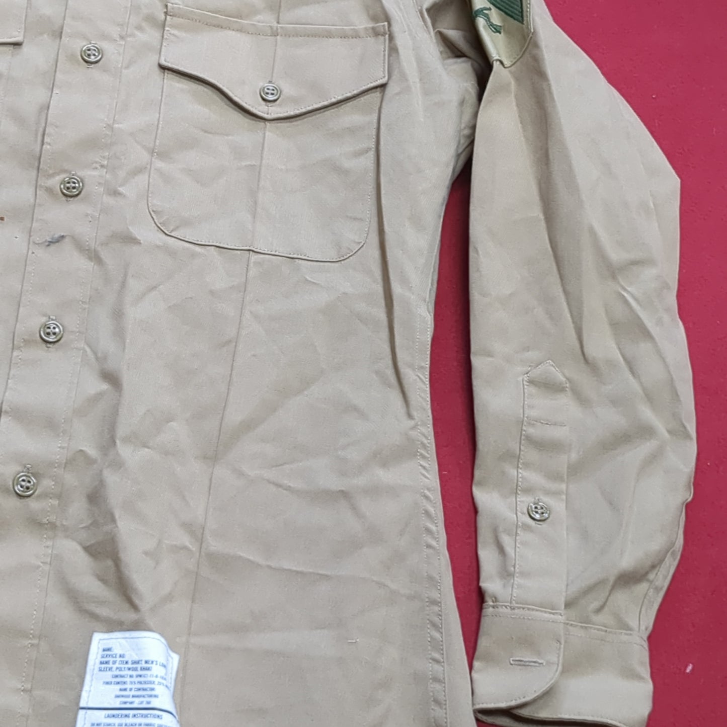 DLA 15x33 Men's Long Sleeve Poly Wool Khaki Shirt Marine (10s (ab09-g109)