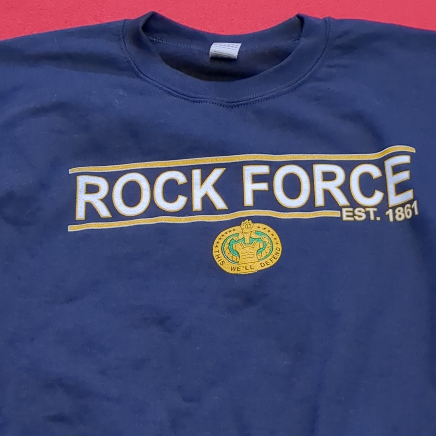 US Army Rock Force Small Blue Mens Crew Sweat Shirt (cw- ea04-AUG194)