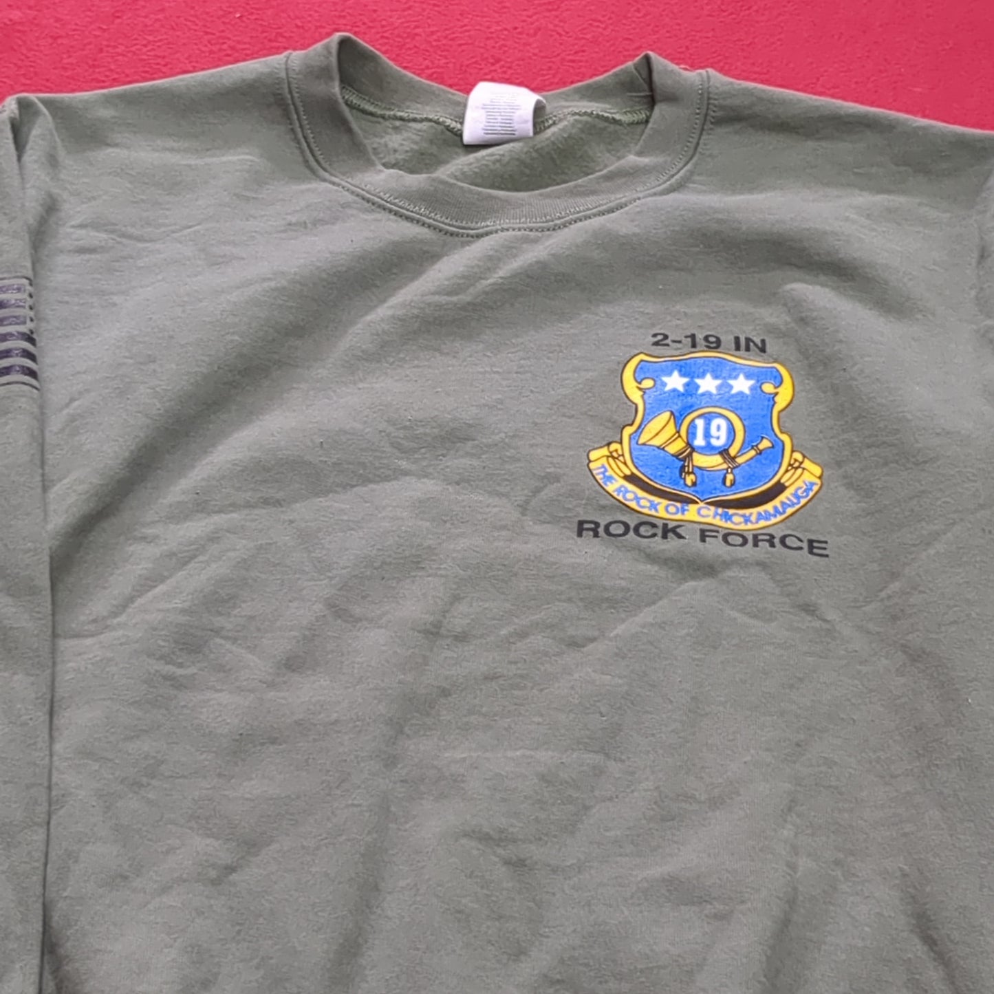 US Army Rock Force Small Green Mens Crew Sweat Shirt (cw- ea04-AUG201)