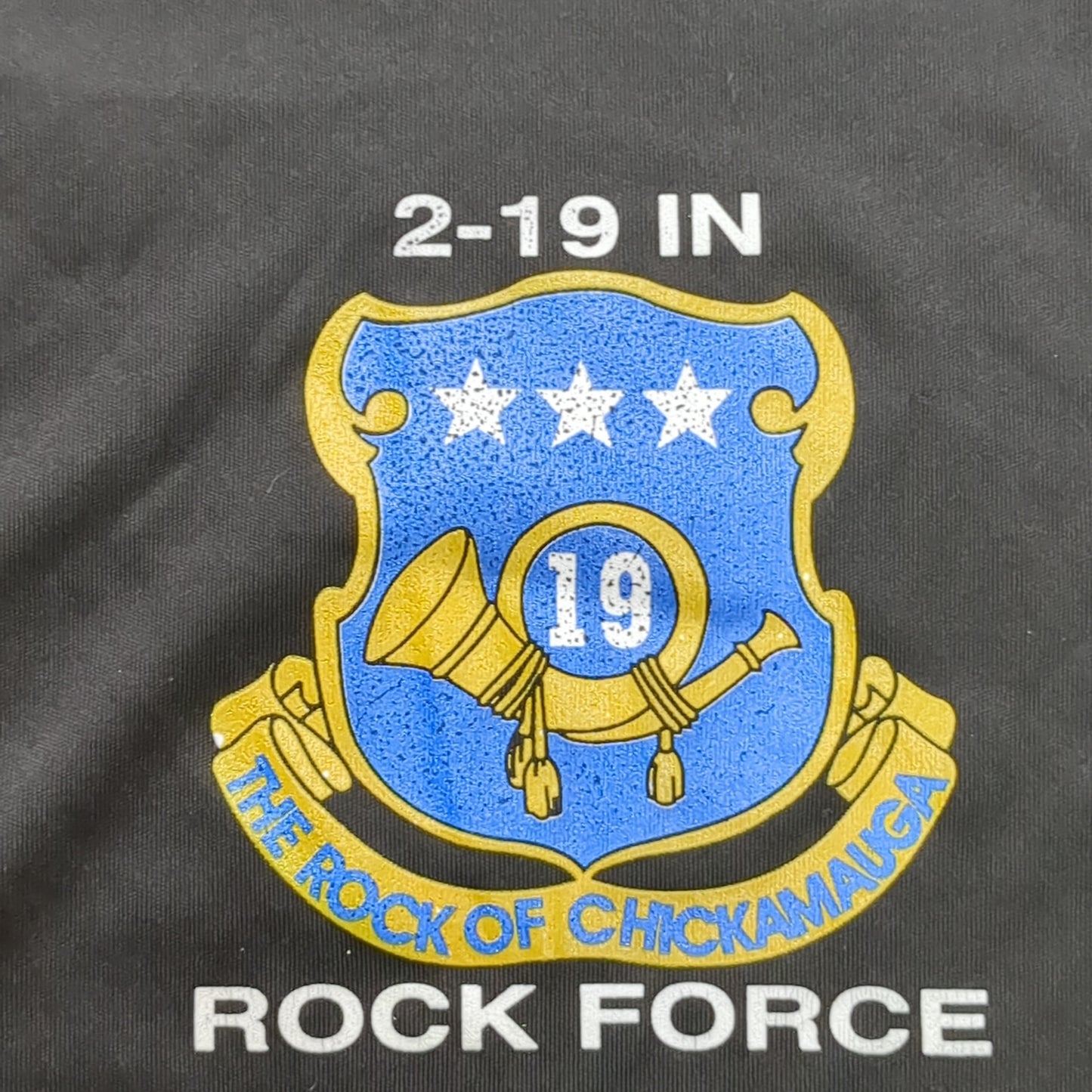 US Army Large Black Rock Force T-Shirt Excellent Condition (fb10-AUG202)