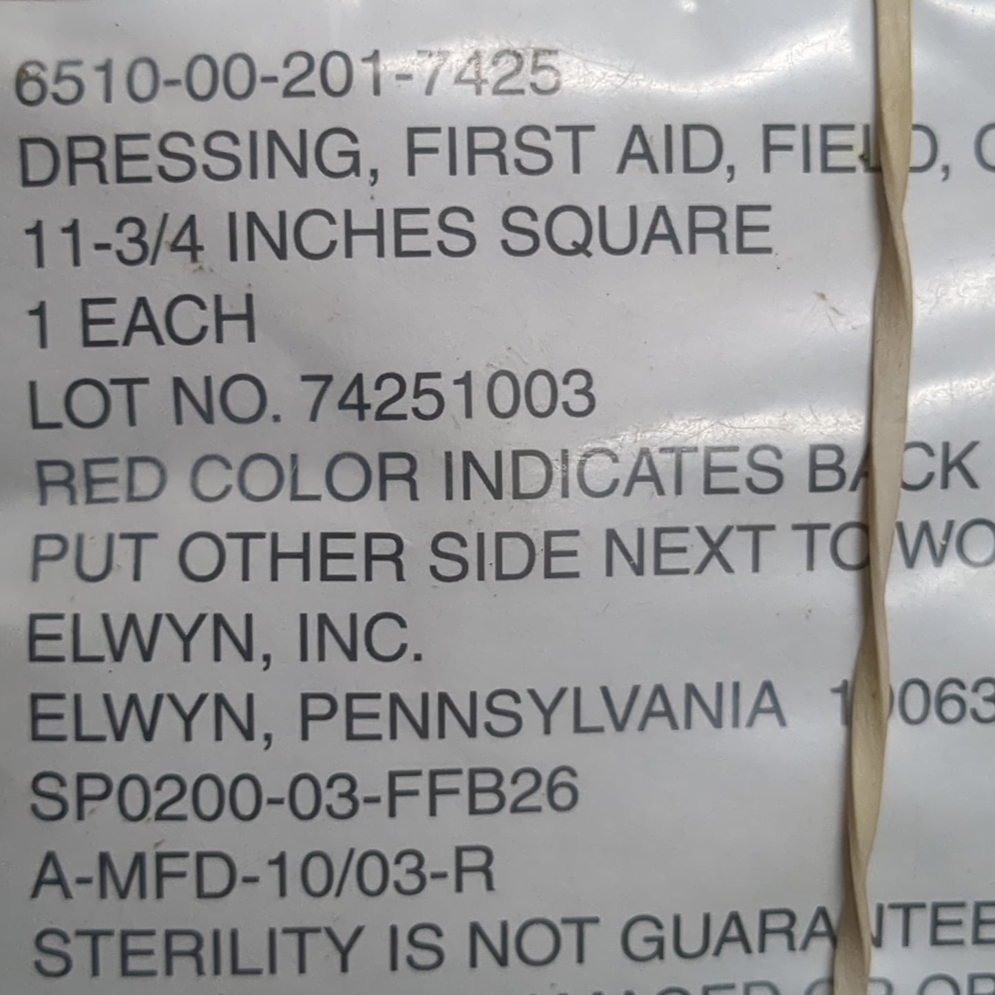 2pk - Large US Army First Aid Field Dressing Wound Camouflage ELWYN (13s (ab12-04)