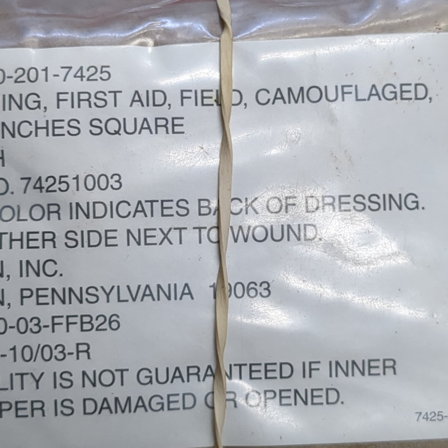 2pk - Large US Army First Aid Field Dressing Wound Camouflage ELWYN (13s (ab12-04)