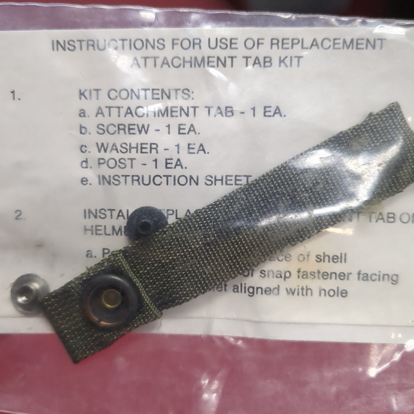 US Army Helmet Attachment Tab Kit 9049 (14s (ab05-12)