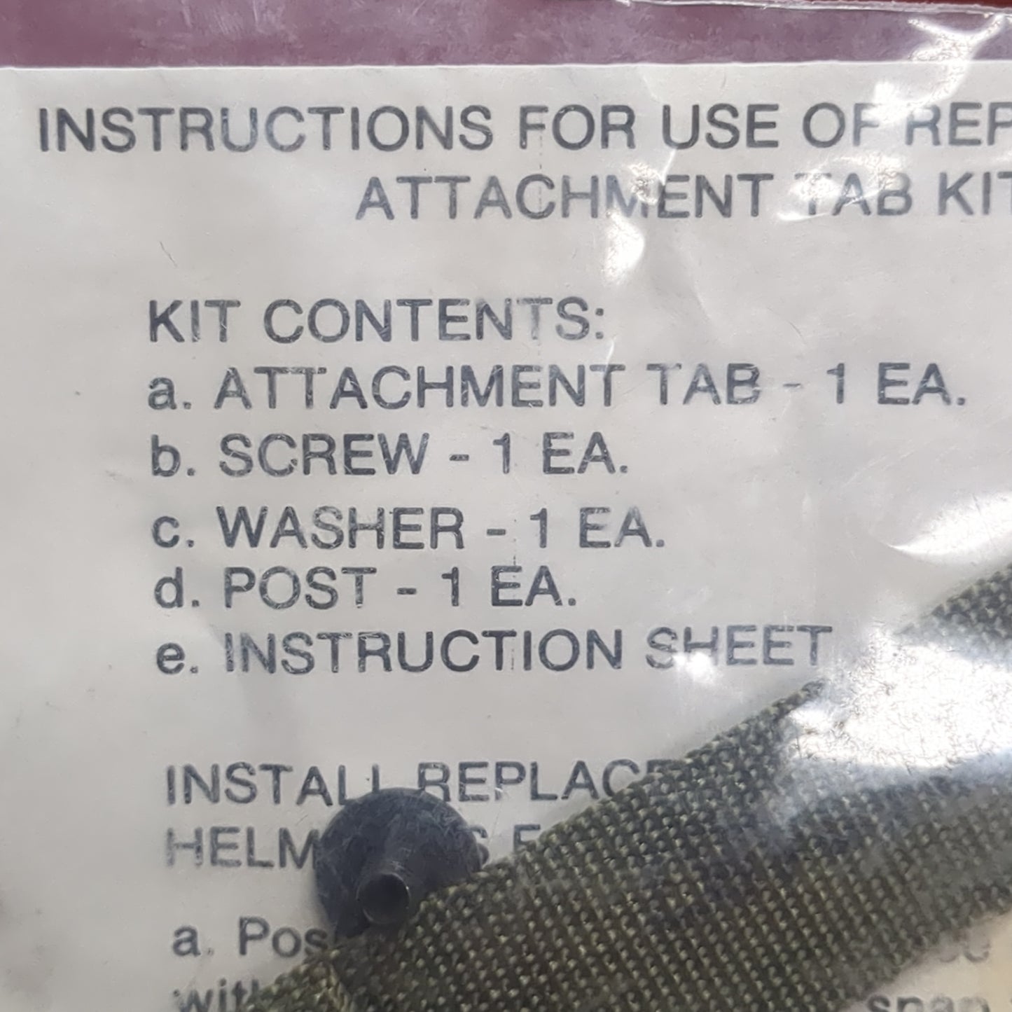 US Army Helmet Attachment Tab Kit 9049 (14s (ab05-12)