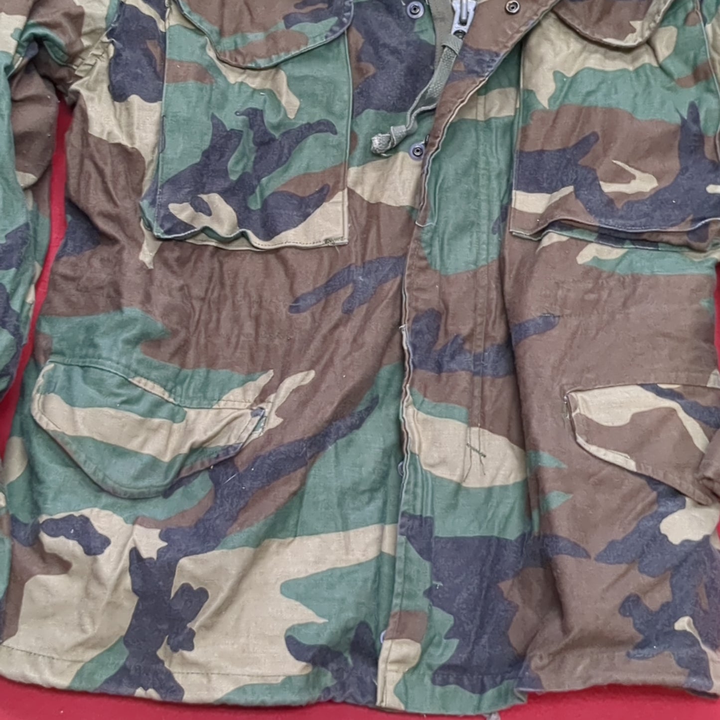 VINTAGE Small Short BDU Woodland Cold Weather Field Jacket (16s (ab07-14)