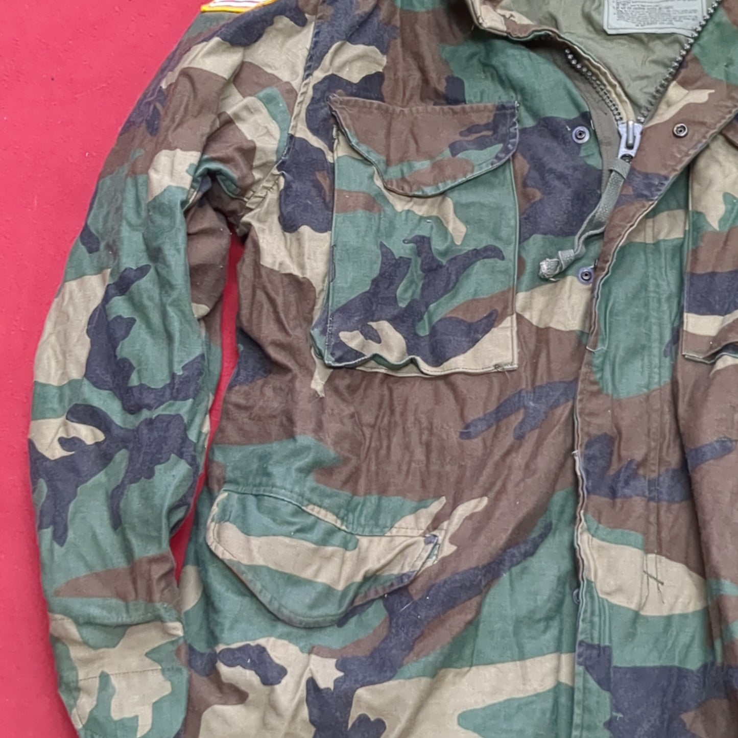 VINTAGE Small Short BDU Woodland Cold Weather Field Jacket (16s (ab07-14)