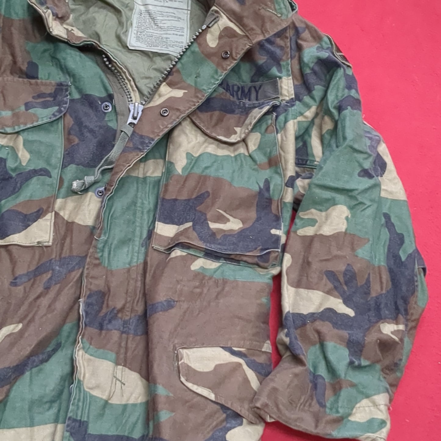 VINTAGE Small Short BDU Woodland Cold Weather Field Jacket (16s (ab07-14)