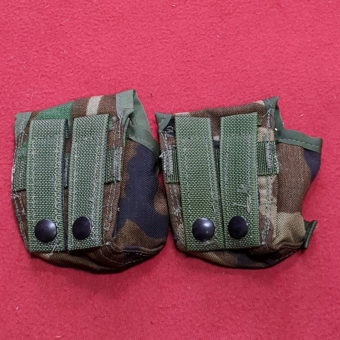 2 x US Army BDU Woodland Handgrenade Pocket Molle Pouch (20s ac15-15)