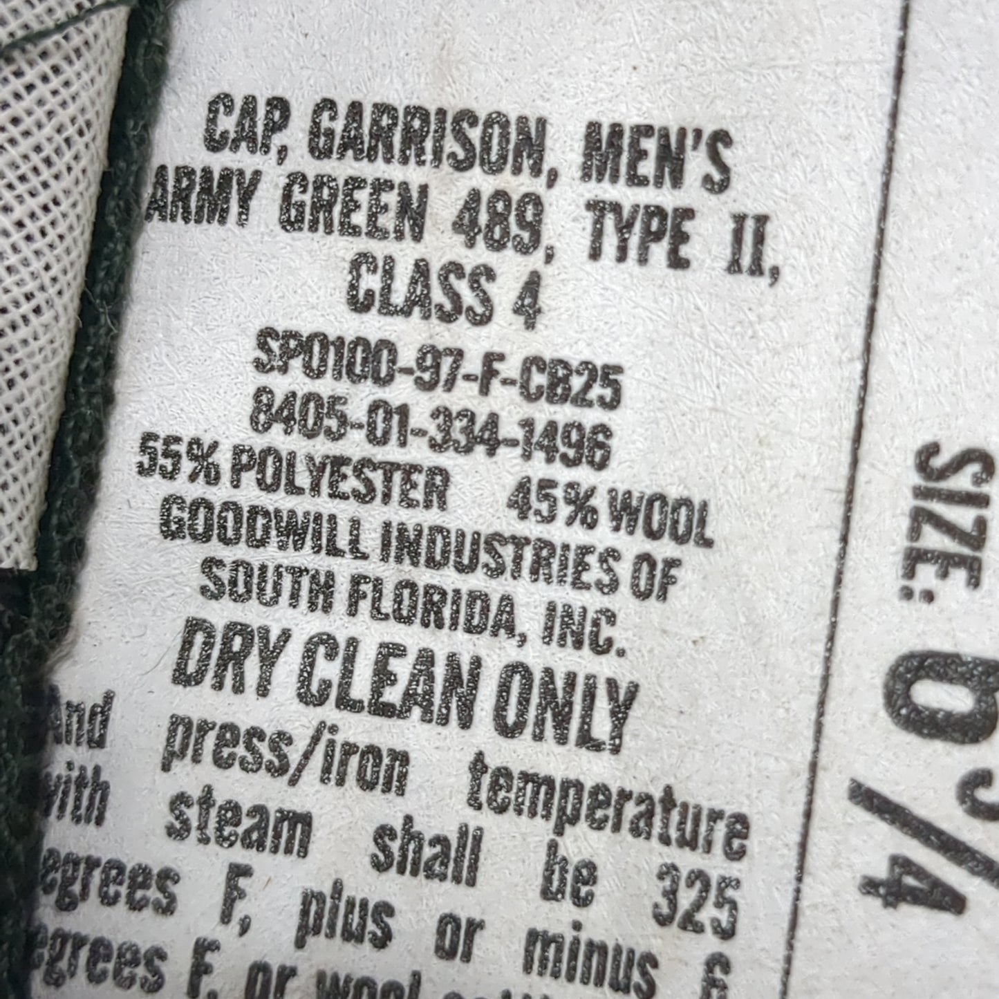 VINTAGE AG-489 6 3/4 Wool Serge Garrison Cap (22s ac15-20)