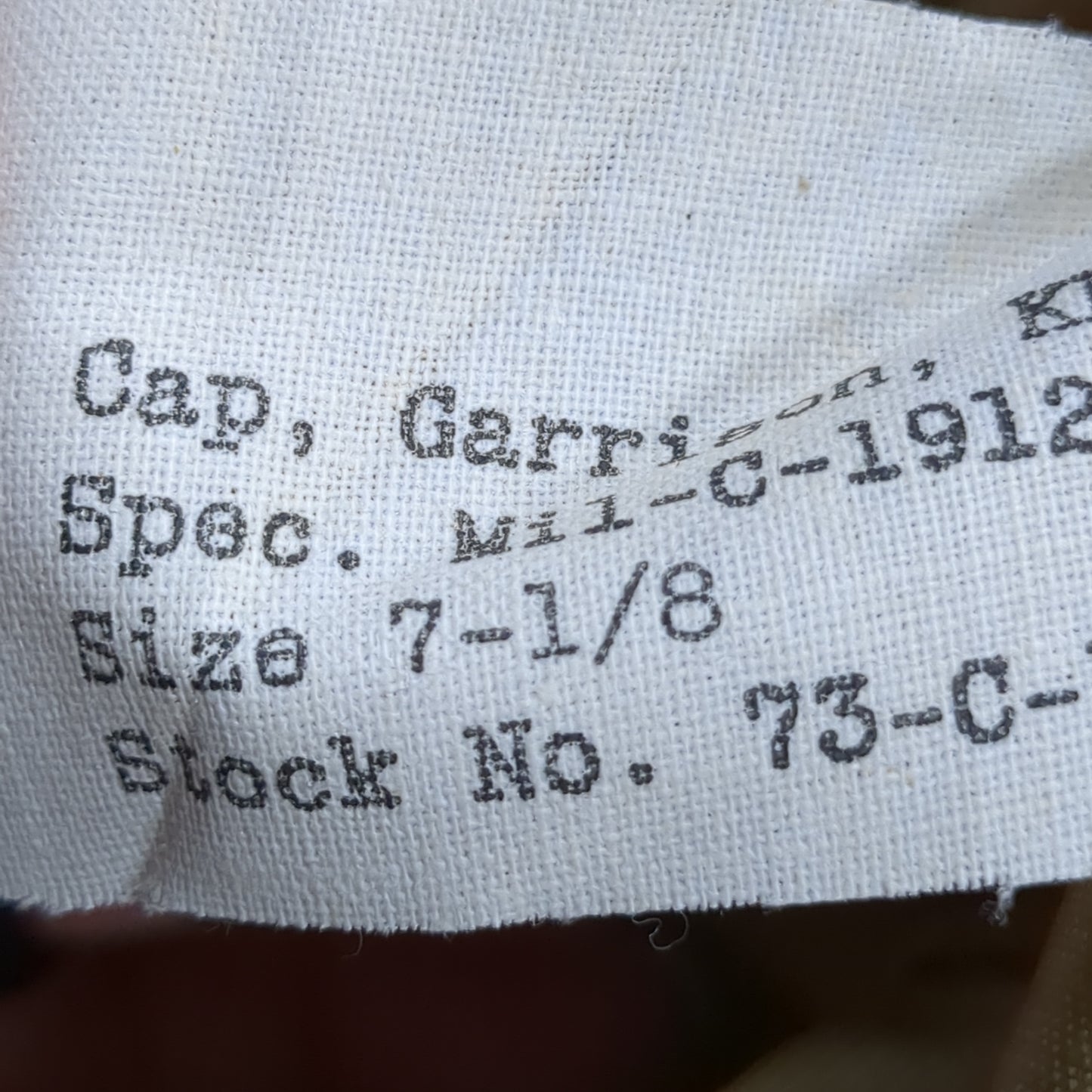 VINTAGE M-1950 7 1/8 Khaki Garrison No Piping Cap (22s ac15-15)