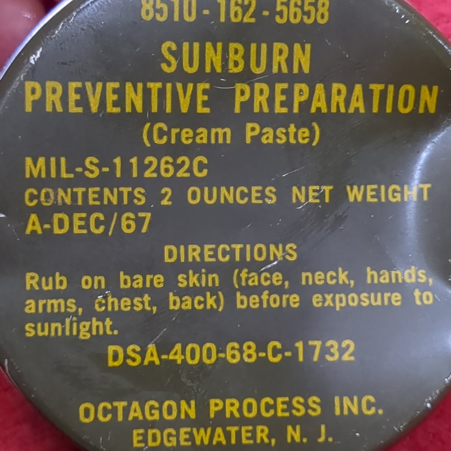 US Army Vietnam Era Sunburn Preventive Preparation 2oz (21s ac15-5)