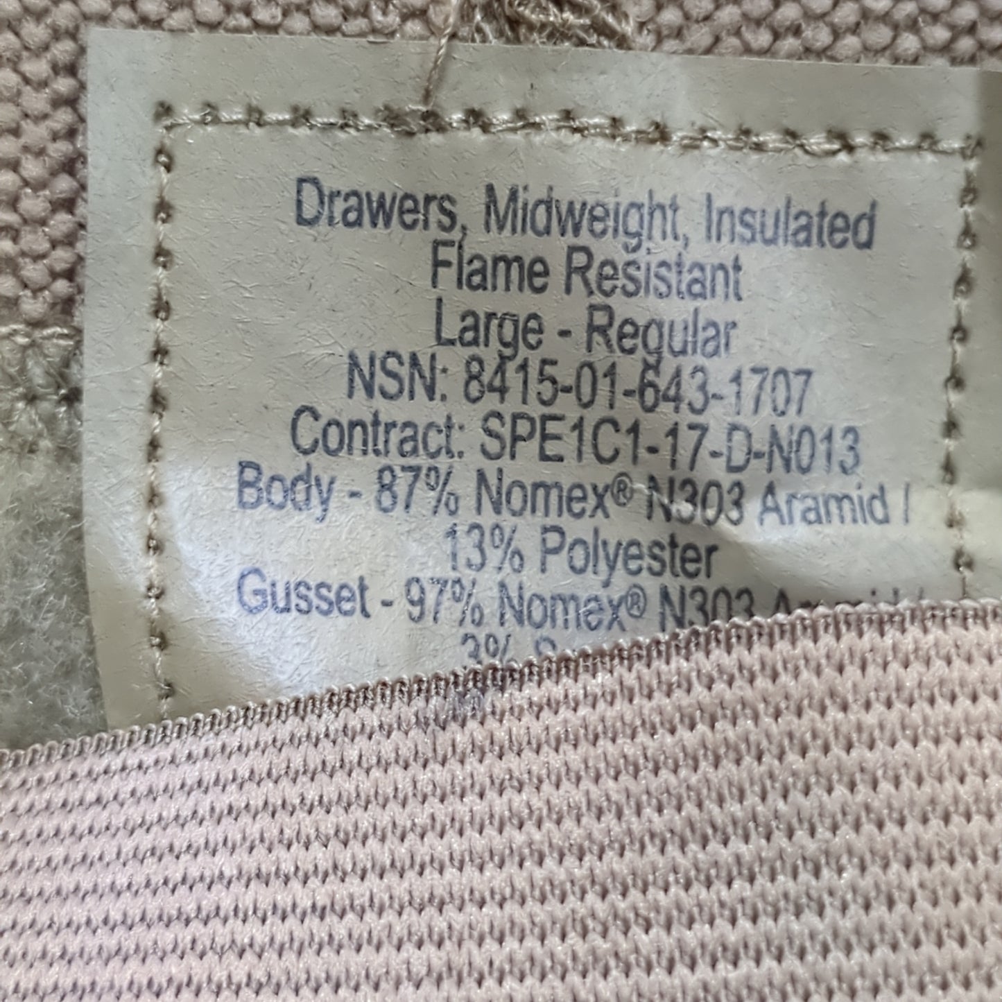 NWT US Army Polartec Large Regular Mid Weight Insulated Drawers (CW- ea04-AUG221)