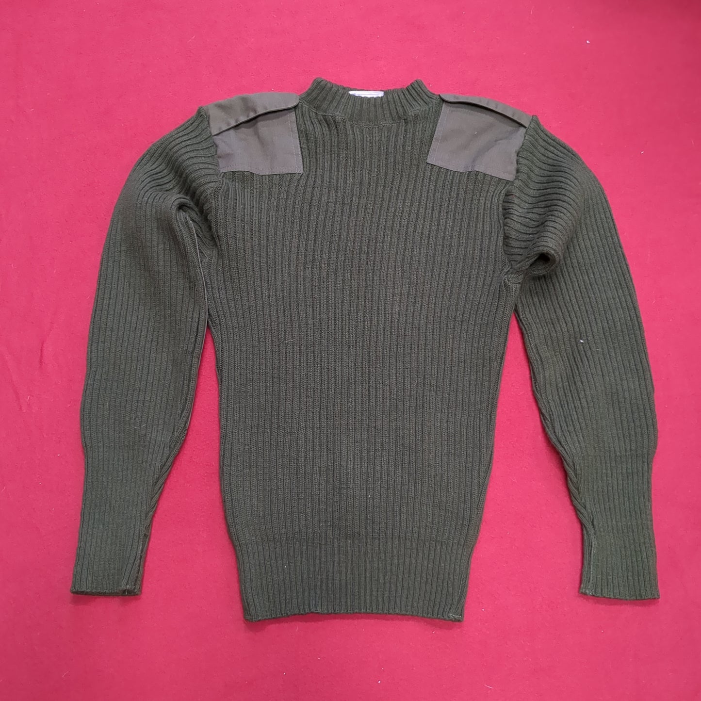 MITTS MITTS 38 Regular Service Olive Green Wool Sweater w Epaulettes (23s ac10-g113)