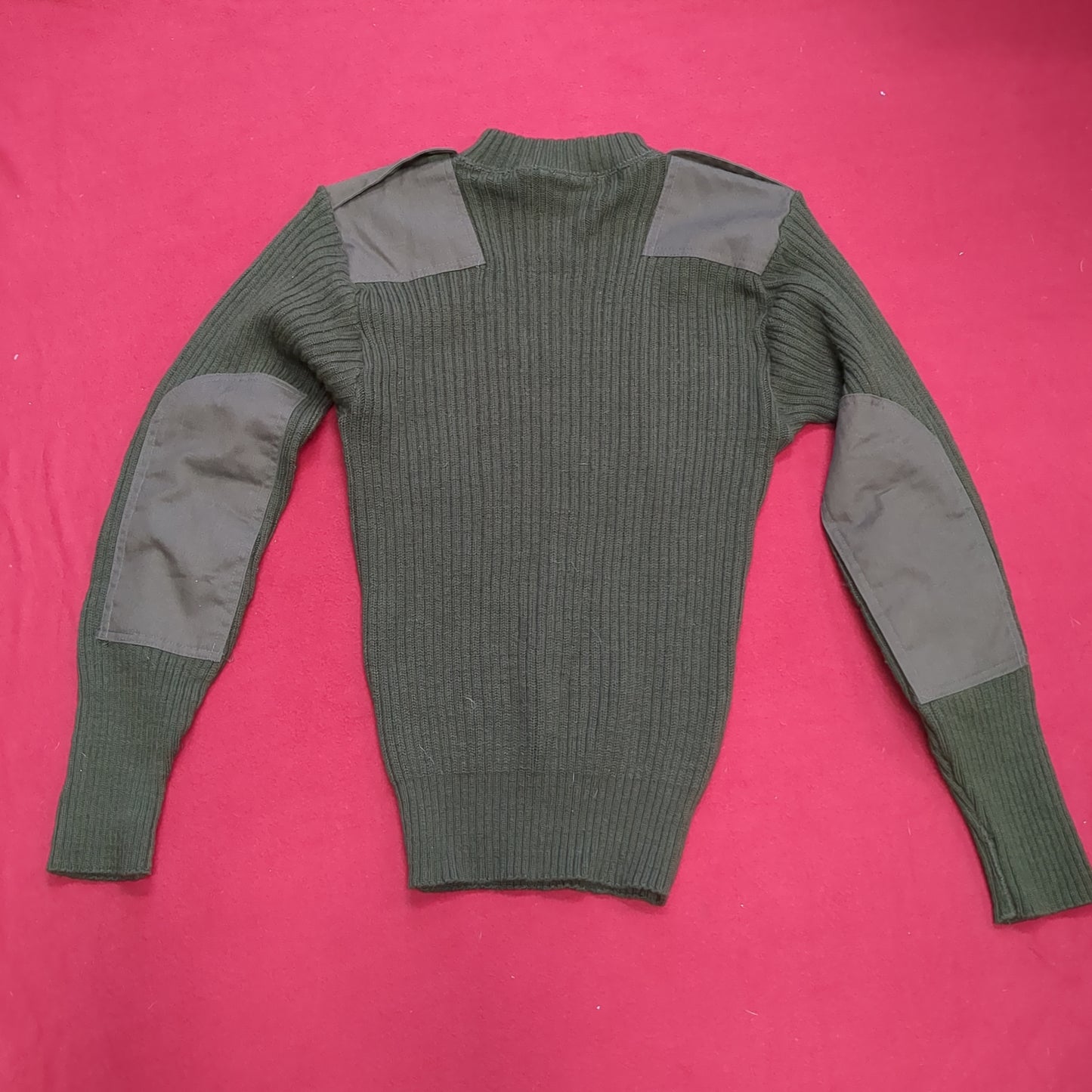 MITTS MITTS 38 Regular Service Olive Green Wool Sweater w Epaulettes (23s ac10-g113)