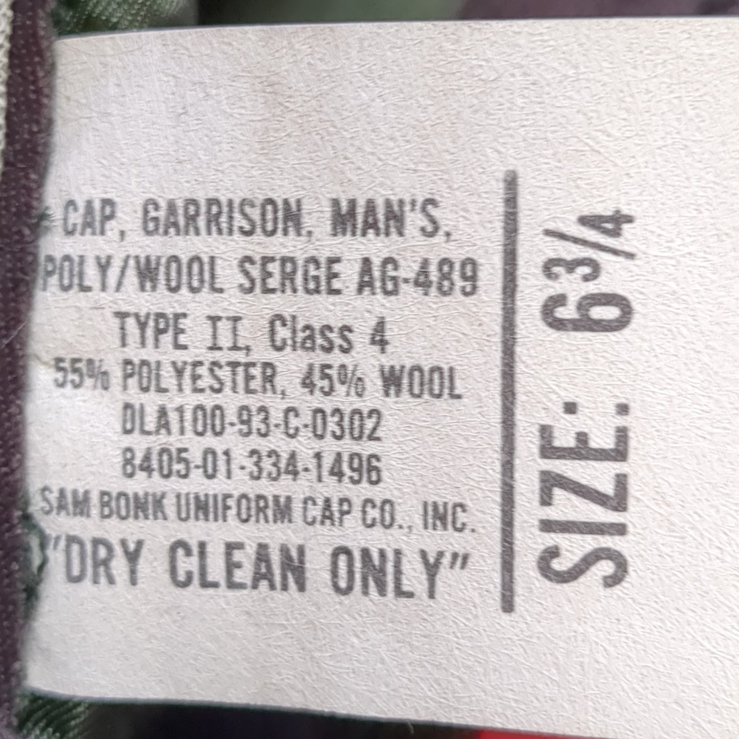 VINTAGE 6 3/4 Serge AG-489 Men's Garrison Cap (23s ac10-36)