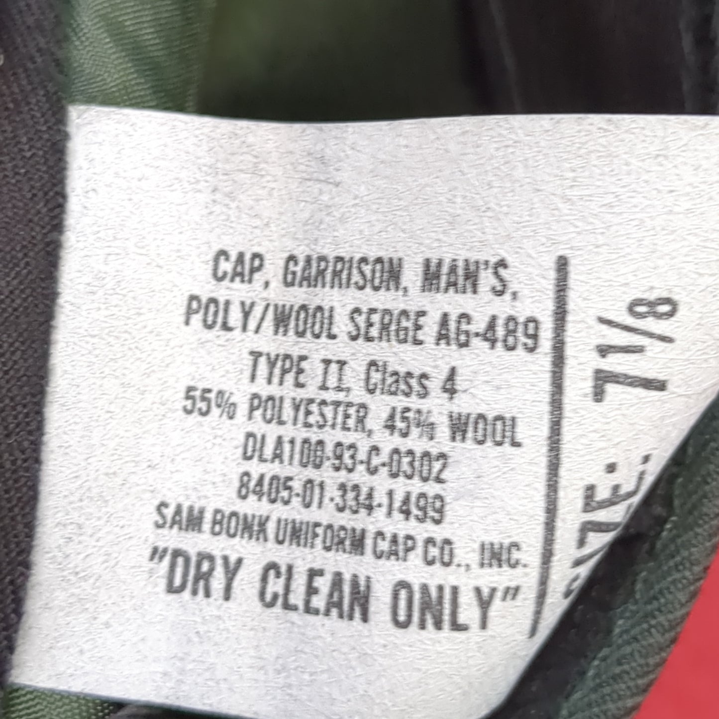 VINTAGE 7 1/8 Serge AG-489 Men's Garrison Cap (23s ac10-35)