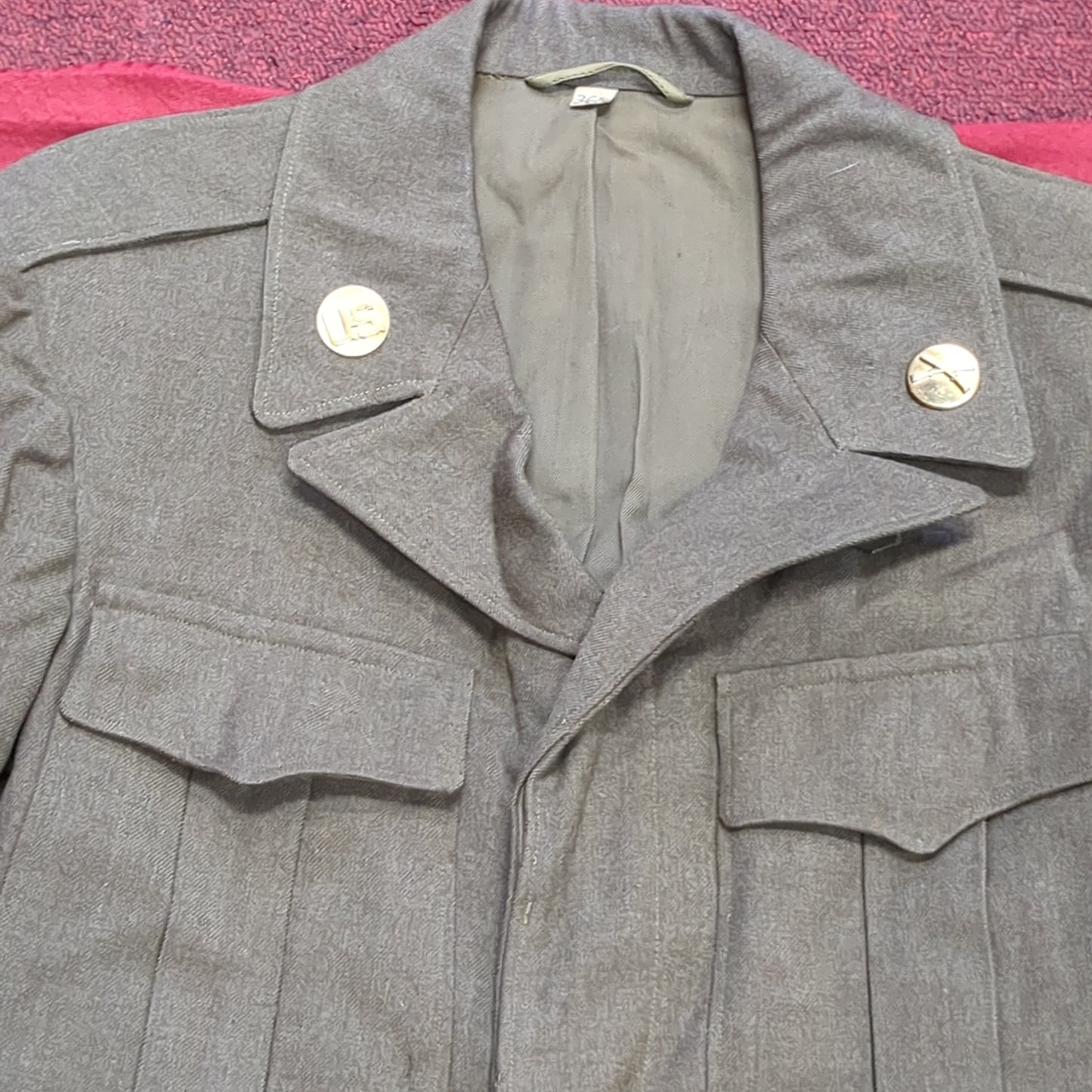 Set of US Army World War II Uniform Jacket Pants Cap (23s ac10-g114)