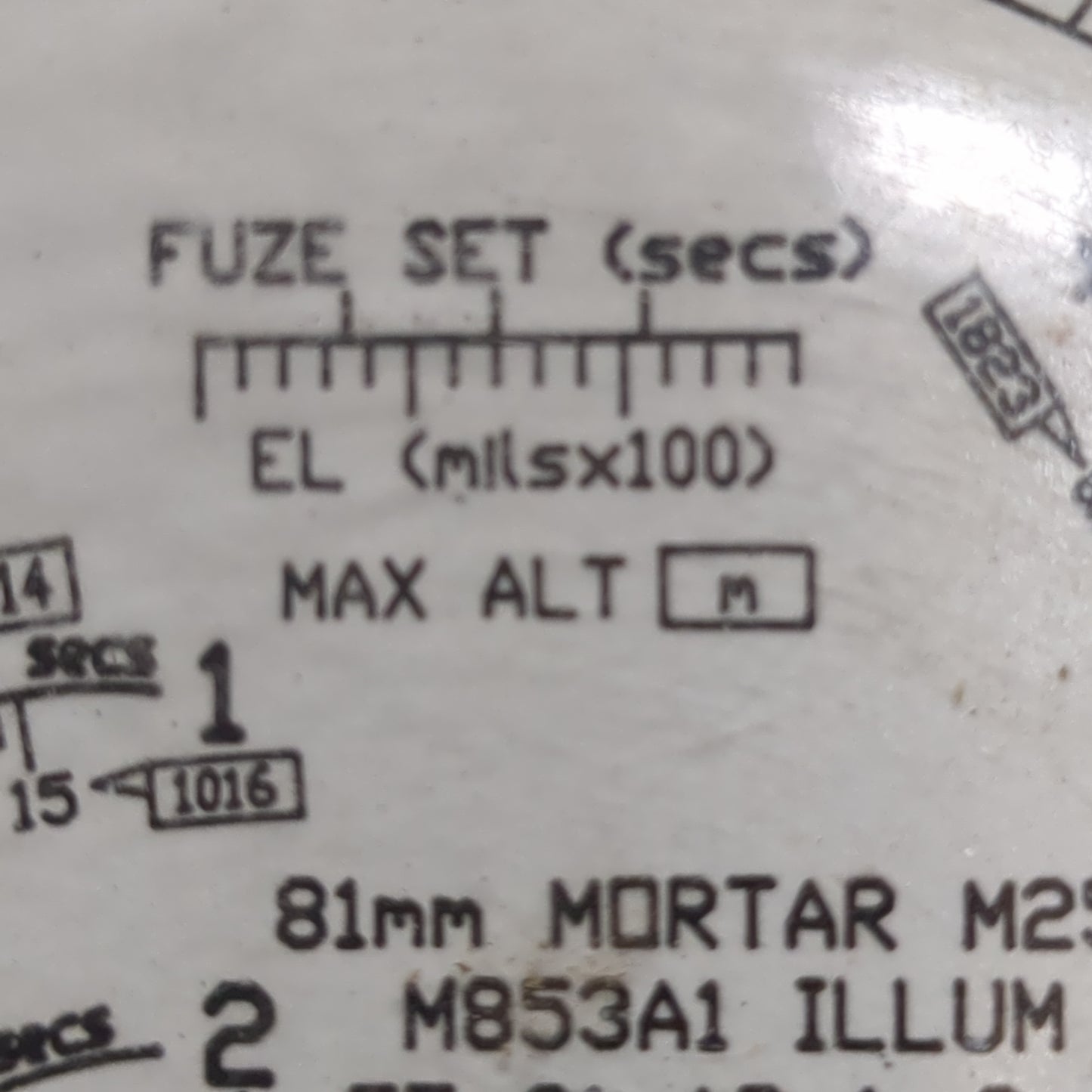 VINTAGE Fuze Set Whiz Wheel 81mm Mortar M252 (23s ac10-29)