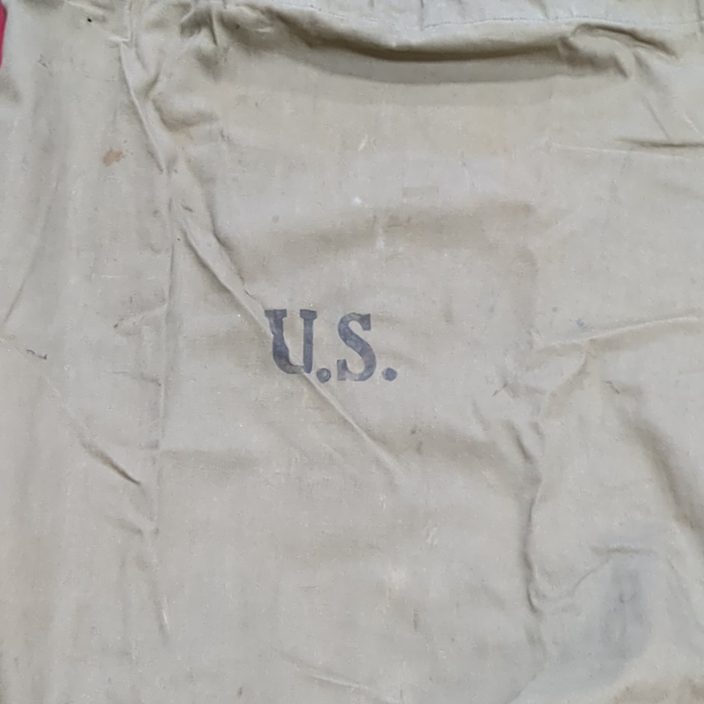 Korean War Era 1953 US Army Olive Green Cloth Barracks Clothing Bag (29s-ac12-g133)