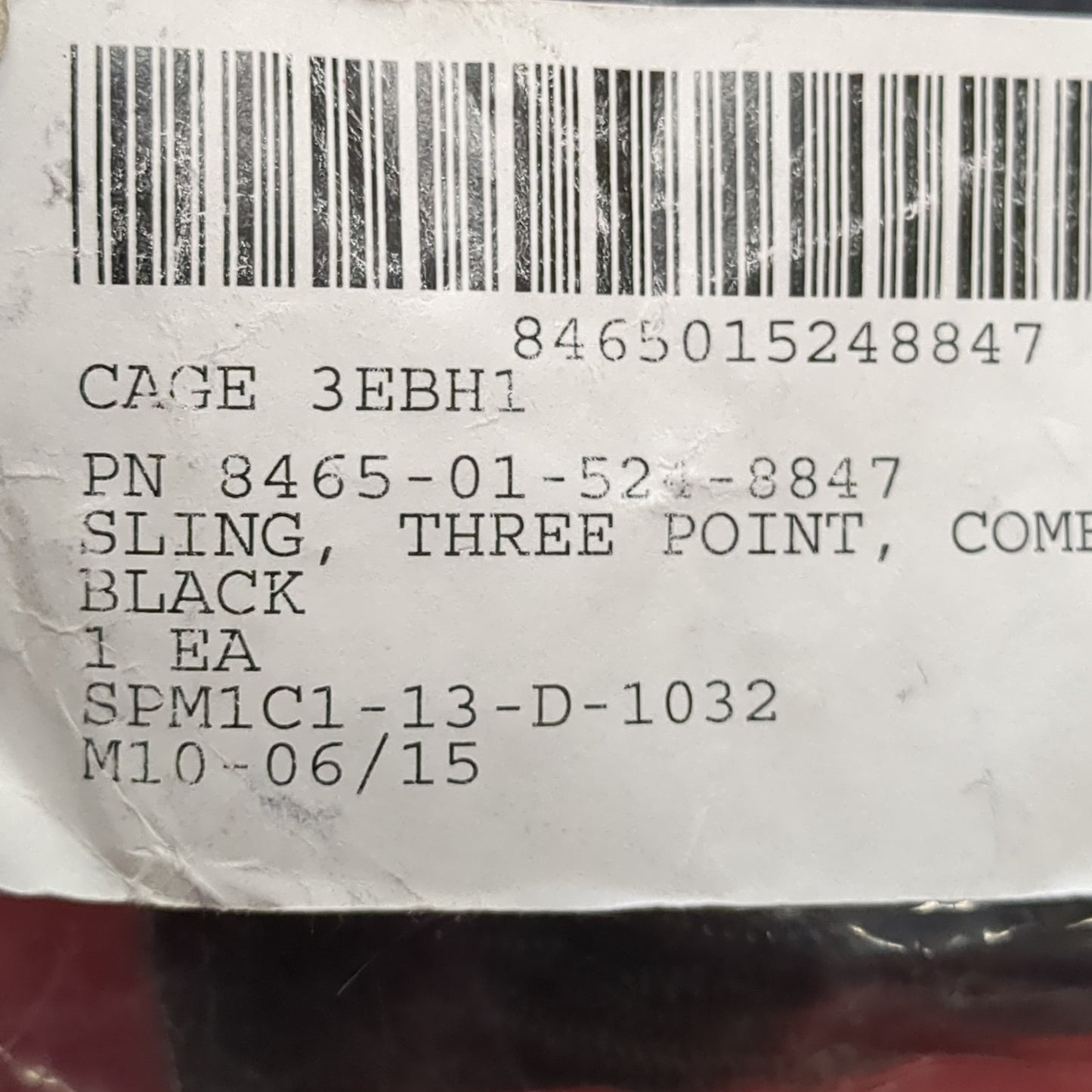 NOS DJ Safety 3 Point Combat Assault Sling Black (35CR- ca3-AUG180)