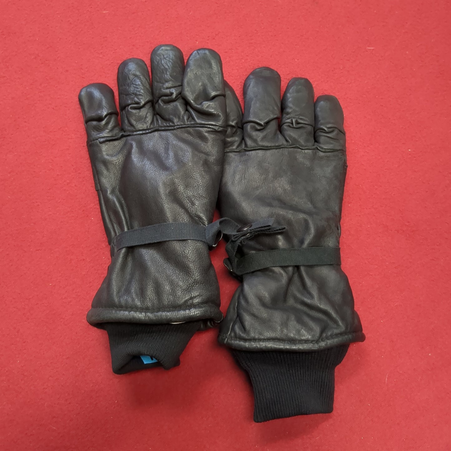 Pair of Black Leather Cold/Wet Weather Gloves Size X-Large (cb04-14)
