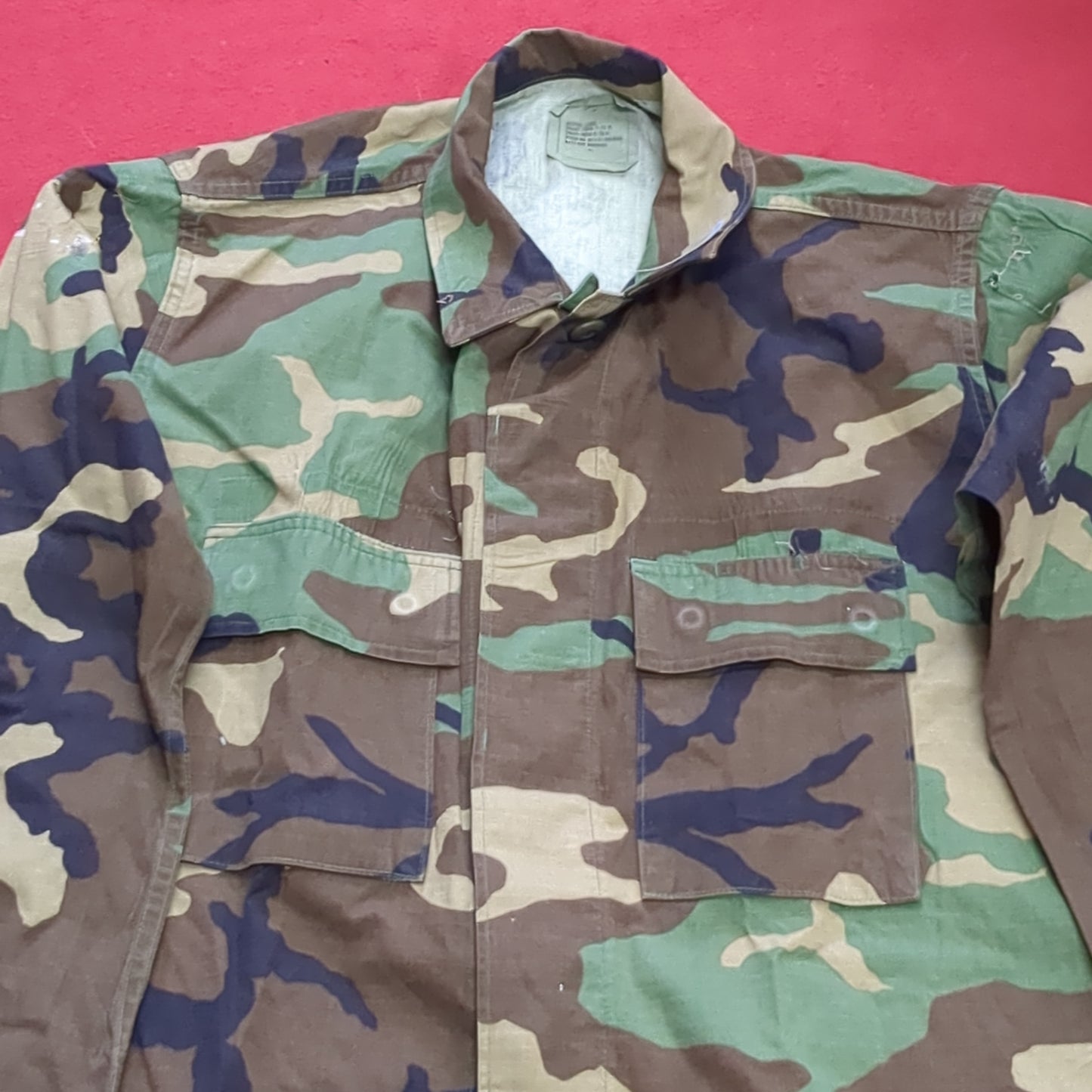 US Army MEDIUM LONG Uniform Top Warm Weather BDU Woodland Pattern (10CR ca8-10)