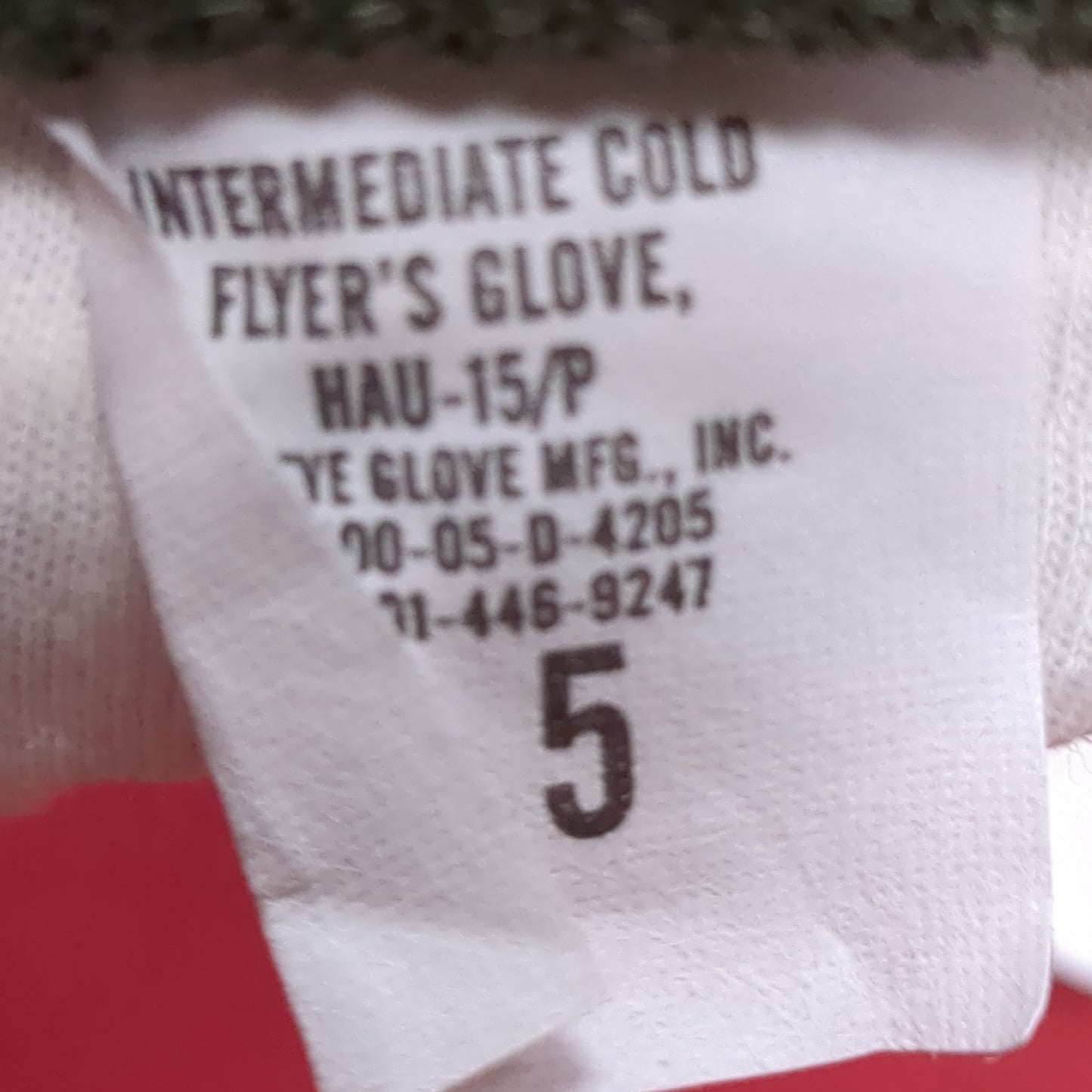 - Unused - Men's Size 5 HAU-15/P Flyer's Intermediate Cold Weather Gloves (cb03-AUG249)