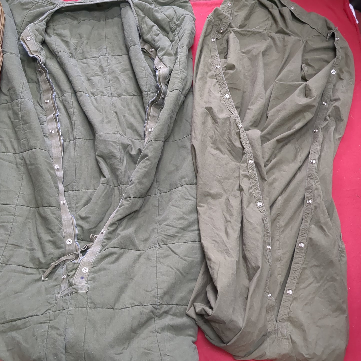 RARE 1959 Dutch Layered Sleeping Bag Slaapzak M58 W/ Internal And External Sleeping Bag Binnenslaapzak Military Surplus KL Leger (BA05-AUG333)